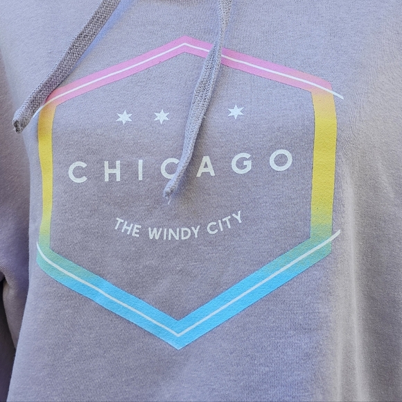 Lane Seven Cropped Chicago Hoodie, Size L - Picture 4 of 5